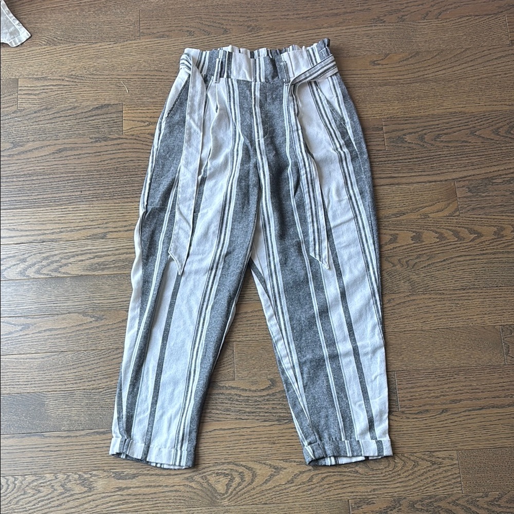 Ci Sono Black and White Striped Pants